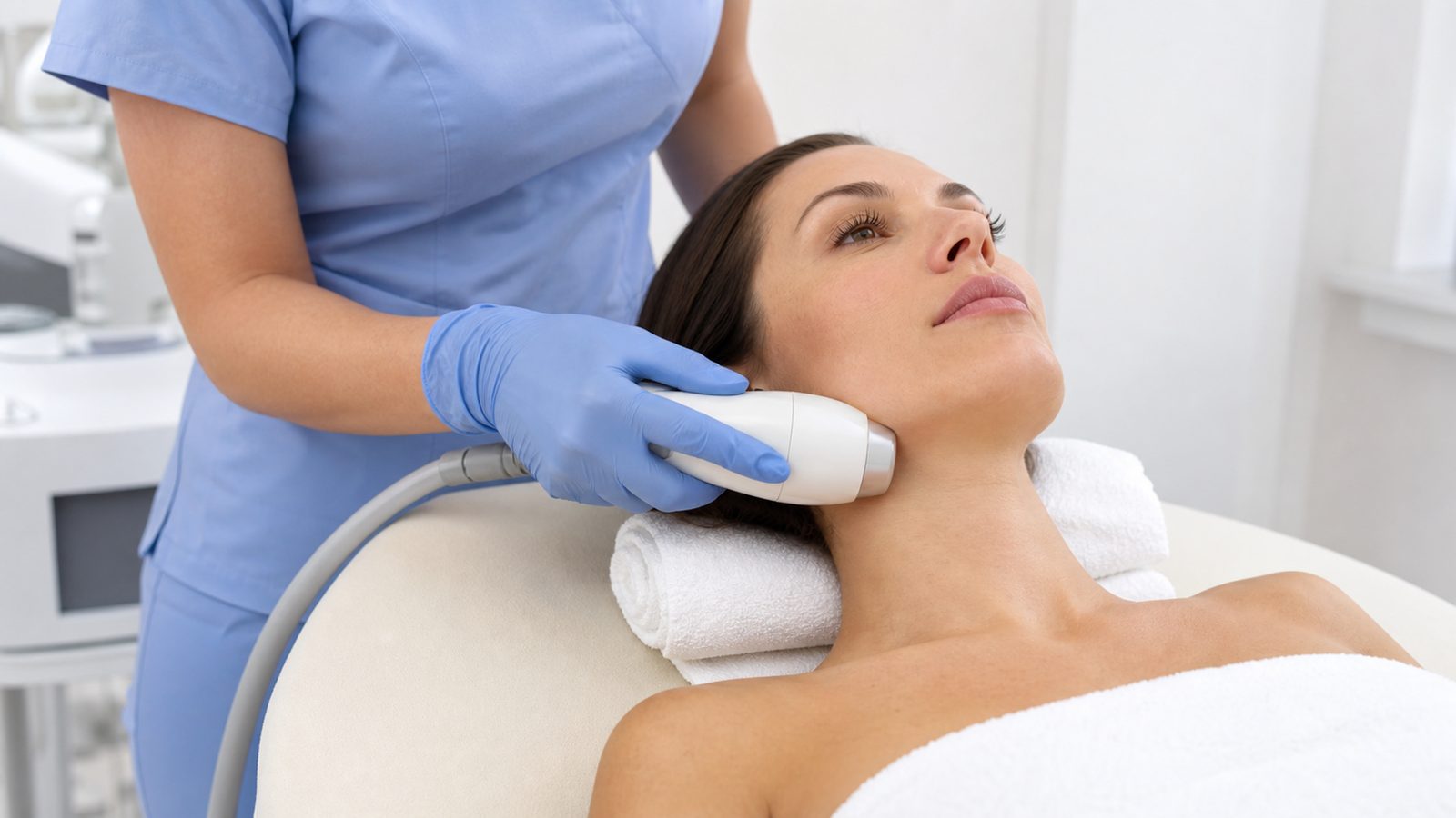 A Lilly Beauty provider treating a client in the studio